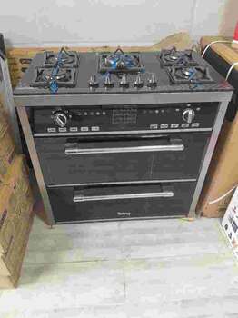 اجاق گاز طرح فر صفحه شیشه ای 5شعله