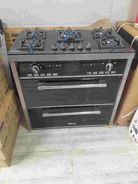 اجاق گاز طرح فر صفحه شیشه ای 5شعله